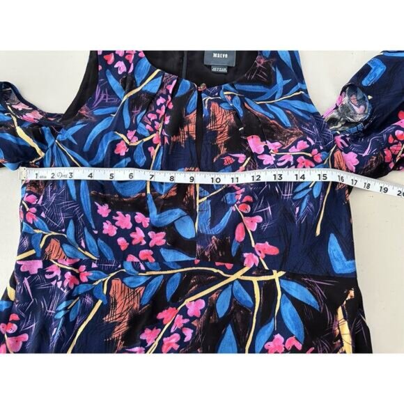 Anthropologie MAEVE Floral ELIA Open-Shoulder Dress Bell Flutter Sleeve Size 6 - Picture 6 of 10